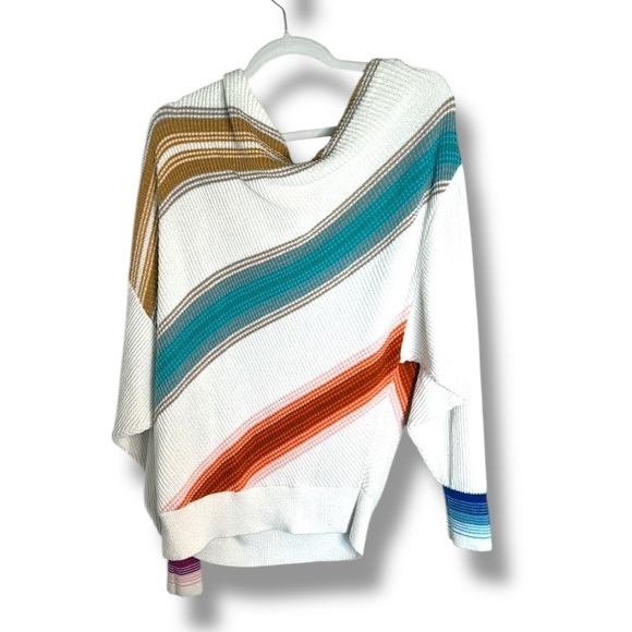 Free People Spectrum Stripe Sweater Size Large - Picture 1 of 7